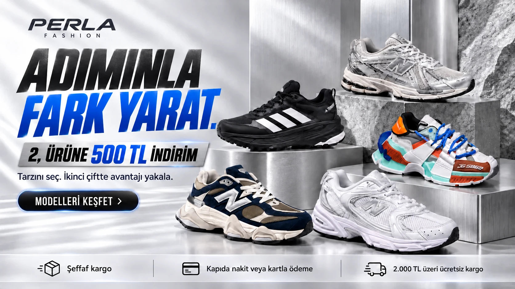 PERLA FASHION. Adımınla fark yarat. 2. ürüne 500 TL indirim. Şeffaf kargo, kapıda nakit veya kartla ödeme, 2500 TL üzeri ücretsiz kargo.